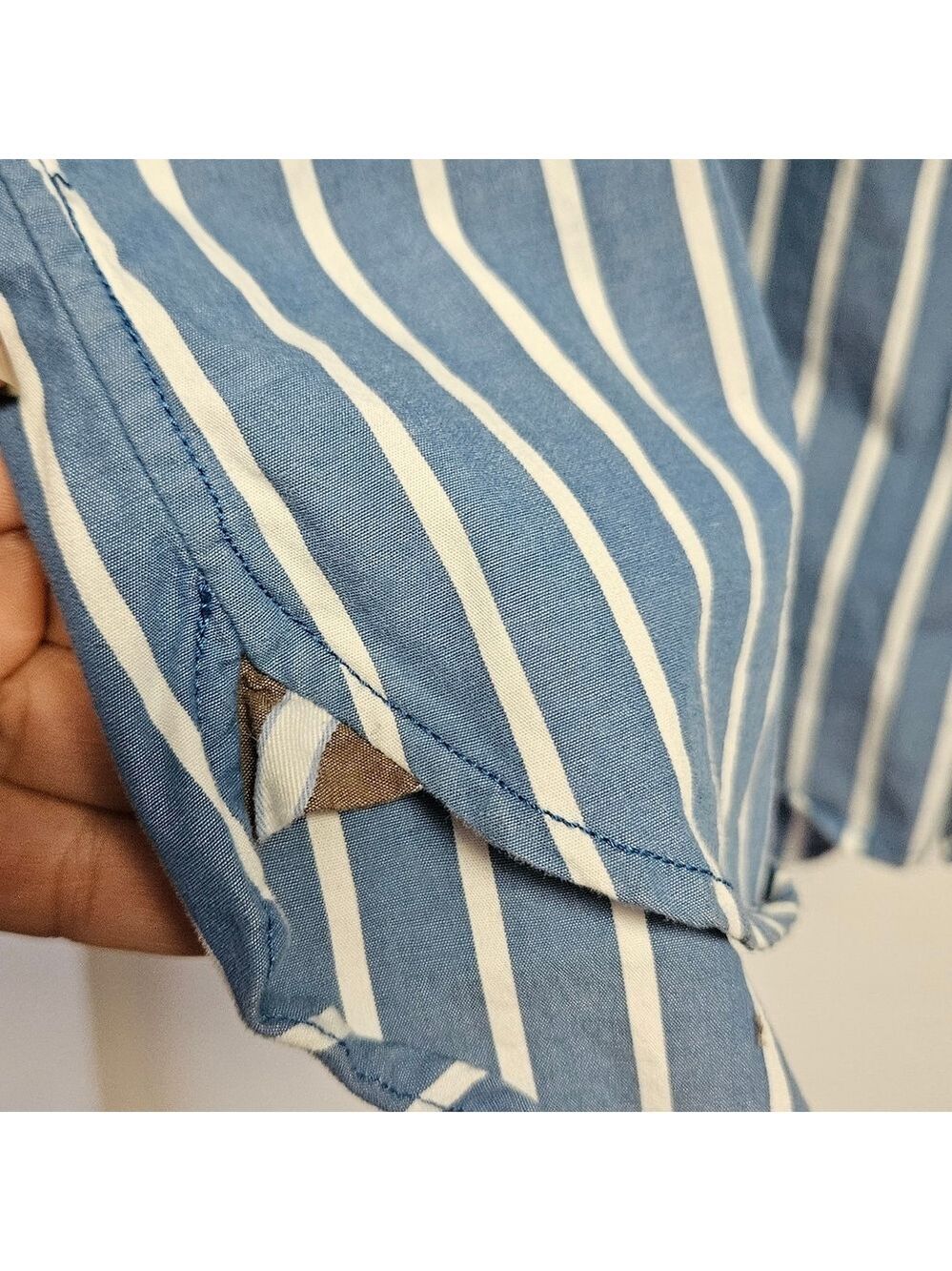 American Eagle Outfitters Men's Striped Blue Shirt 2XL - Picture 5 of 8